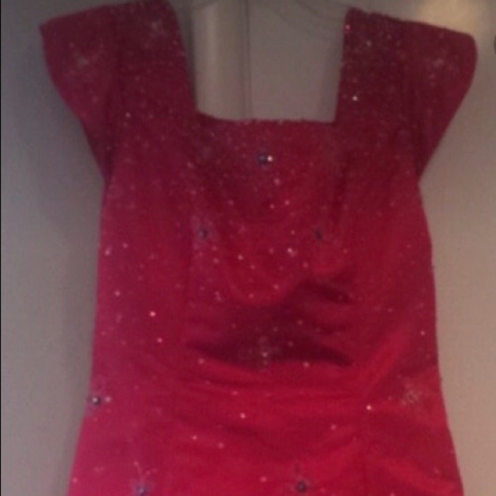 Pink rhinestone formal gown